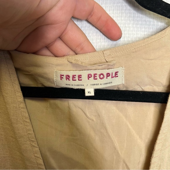 FREE PEOPLE | Woman’s Size XL Tan NWT Linen Blend Millie Vest - Picture 5 of 8
